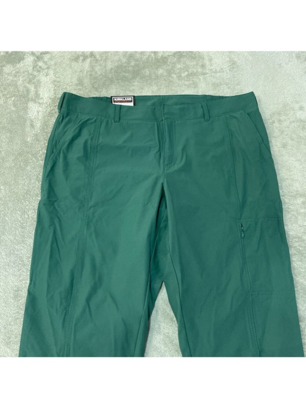 NWT Kirkland Signature Women's 14 Green Travel Pants Cargo zip M1227 - Picture 10 of 12